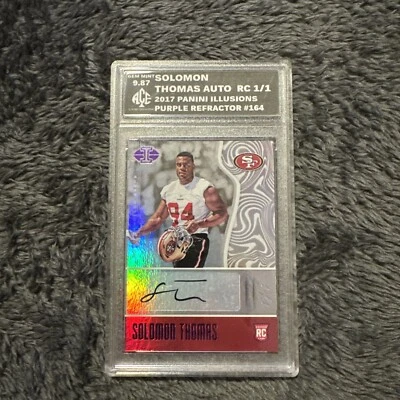 1/1! FIRE! 2017 Panini Illusions - Rookie Signs Purple Red #164 Solomon Thomas - Image 1 of 4