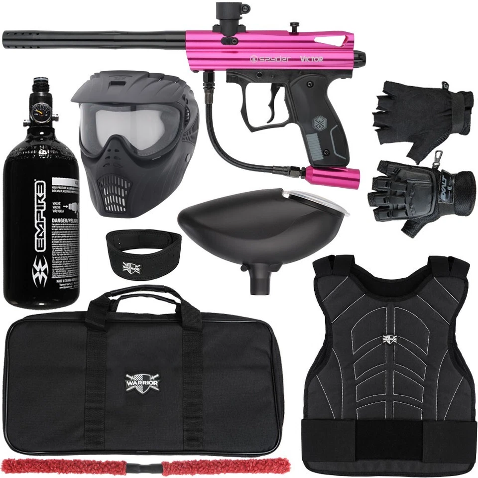 Kit Pistola Paintball Protector Kingman Spyder Victor Nivel 1 - S/M - Rosa Foto 1 de 1