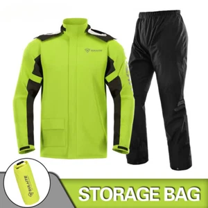 Motorcycle Raincoat Suit Rainstorm Prevention Jacket Pants Camping Hiking Moto - Picture 1 of 32