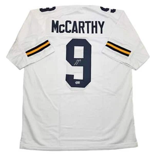 Autographed/Signed J.J. JJ McCarthy Michigan White Football Jersey Beckett COA - Picture 1 of 4