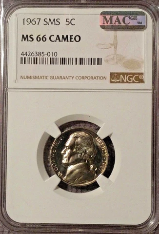 1967 SMS JEFFERSON NGC MS 66 CAMEO!!    MAC CERTIFIED SPOTLESS!! Cover