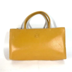 LOEWE Amazon logo Hand Bag Tote Bag Leather yellow - Picture 1 of 15