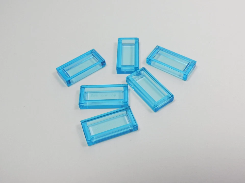 LEGO Lote de 6 Placas Azulejos Lisos Trans Azul Claro 1x2 C8 Foto 1 de 1