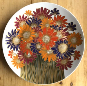 Rosenthal Studio Line 13" PLATTE von Rosemonde Nairac Floral Gänseblümchen Goldakzent - Bild 1 von 10