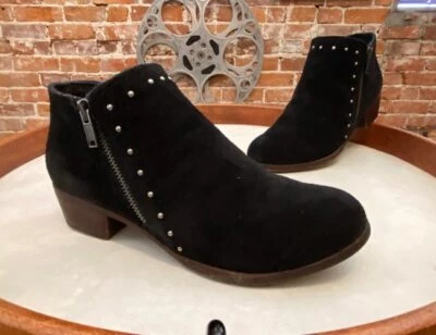 Minnetonka Black Suede Brie Studded Ankle Boot 7 38 Sale - Image 1 of 4