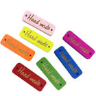 50 Pcs Handmade Sewing Labels Beads Square Mixed Wood Tags Colored