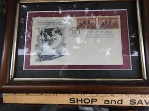 Vintage gerahmte Eisenbahningenieure eines ersten Ausgabetages Briefmarke/Umschlag April - Bild 1 von 2