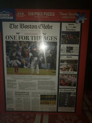 Puzzle Montaña Blanca 550 Piezas Campeón de la Serie Mundial Medias Rojas Boston Globe  Foto 1 de 3