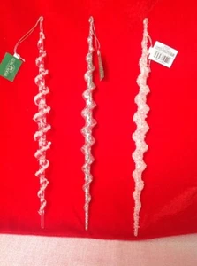 Kurt Adler 11 7/8" Acrílico Brillo Hielo Adornos - YAMT1846 - 3 Surtidos - Imagen 1 de 2