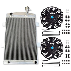 3 ROW Aluminum Radiator & Fans for 1935 1936 Custom Chevy 350 V8 Manual 2.5" - Bild 1 von 8