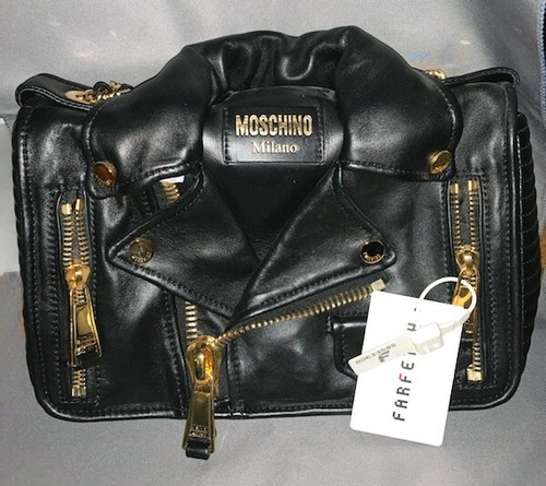 Moschino giacca biker borsa a tracolla in pelle