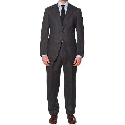 SARTORIA PARTENOPEA for VANNUCCI Gray Flannel Handmade Suit EU 52 NEW US 42 - Image 1 of 4