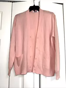 VTG~RODIER Paris~France Made~Pink~Pockets~Buttons~Wool Blends~Cardigan Size M - Picture 1 of 8