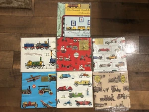 Vintage Wrapping Paper Lot NIP Gordon Frazer Imported European Cars Trains MORE! - Picture 1 of 1