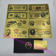 8pcs US Dollar Gold Banknote old USD Commemorative Uncurrency Collectible