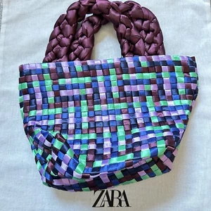 New Zara Small Woven Blue Purse Bag Limited Edition 5601/001/400 - Picture 1 of 7