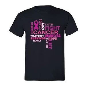 Fight Breast Cancer awareness PINK Ribbon survivor support, Unisex Men T-shirt - Picture 1 of 1