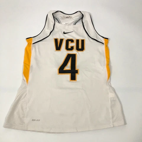 Nike VCU Rams Basketball Jersey S Small Womens White Dri Fit #4 Game Stitched Cover
