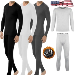 Mens Thermal Underwear Set Long Johns Sleeve Top Pants Trousers T-Shirt Pajamas - Picture 1 of 27