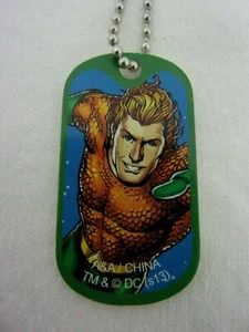 New DC Comic Aqua Man Justice League Red Dog tag Key Chain Bright Color  - Picture 1 of 2