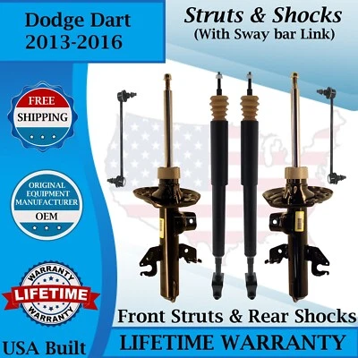 Puntal delantero KYB OEM con barra estabilizadora y amortiguador trasero para Dodge Dart 2013-2016 de por vida con Foto 1 de 4