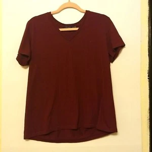 Ralph Lauren Burgundy V-Neck T-Shirt - Picture 1 of 5