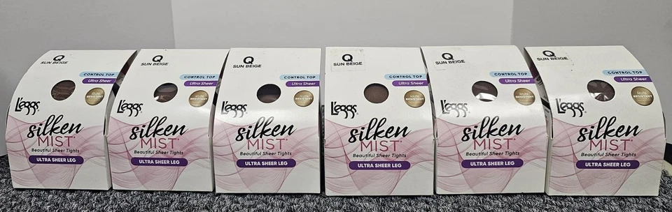 Leggs Silken Mist Size Q Sun Beige Control Top Ultra Sheer Run Resistant