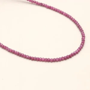 Natural Ruby Faceted Round Gemstone Beaded Minimalist Women Choker Necklaces 24" - Picture 1 of 10