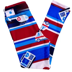 NEW Lularoe Leggings Girls S/M (sz 2-8) 4th of July Red White Blue Health Care - Picture 1 of 11
