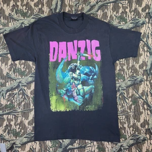 Vintage 1992 Danzig How The Gods Kill III Tour T-Shirt L Giant Tag Gothic Band - Picture 1 of 6