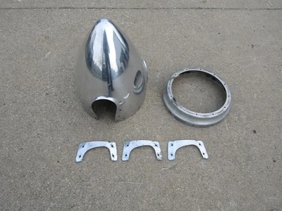 Piper Propeller Spinner 3 Blade Nose Cone Polished Aluminum Bulkhead PA-25 or 32 - Image 1 of 4