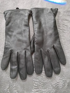 Schwarze Lederhandschuhe Futter 100% Kaschmir Größe L - Bild 1 von 8