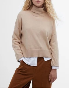 BARBOUR SHELBY COTTON/CASHMERE ROLLNECK SWEATER DAMEN PULLOVER LKN1600BE52 - Picture 1 of 5