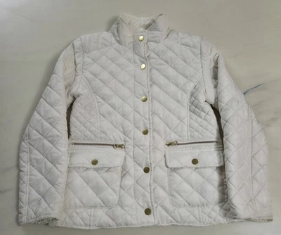 Me Jane Girls Size 12 Cream Ivory Quilted Chic Jacket Lightweight Puffer Coat - Image 1 of 4