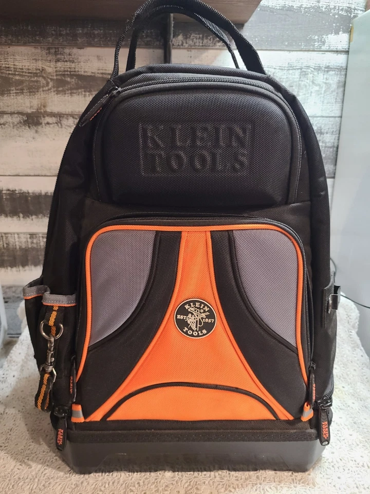 TRADESMAN 58658 Tool Bag Orange Black Back Pack Electrician Plumber Repair - Image 1 of 3