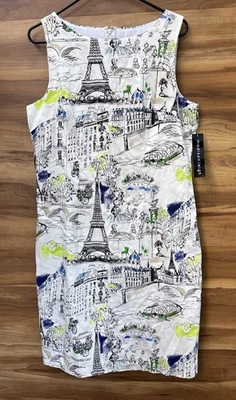 Madison Leigh Paris Cafe Midi Dress Size 12 Cotton Spandex - Image 1 of 4