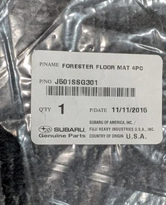 Subaru J501SSG301 Forester 2014-18 Carpet Floor Mats 4pc Black/Gray Genuine OEM - Picture 1 of 3