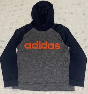 Adidas Athletic Hoodie Youth Boy L 14/16 Large Gray Blue All Seasons Sweatshirt - Picture 1 of 6