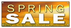 SPRING SALE BANNER SIGN store clearance signs 50% everything must store wide - Picture 1 of 10