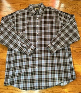 LL Bean Button Up Hemd Herren XLarge Tall blau kariert US Air Force Tartan - Bild 1 von 8