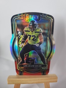 2022 Panini Select Red & Black Die Cut Prizm Abraham Lucas Rookie #211 Seahawks