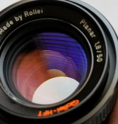 Rollei HFT Zeiss Planar 50mm f/1.8 Lens with front Cap QBM Mount, mint condition - Image 1 of 4