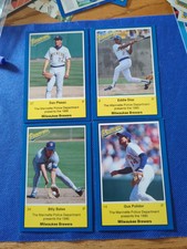 (4 Cards) 1990 Milwaukee Brewers Marinette Police- Polidor, Diaz, Brock & Plesac
