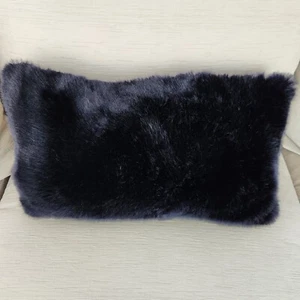 Aviva Stanoff furry black 10 x 20" toss pillow high end - Picture 1 of 4