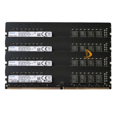 Samsung 4x 16GB 2RX8 PC4-2133P DDR4 17000MHz 288Pin UDIMM Desktop Memory RAM - Image 1 of 4