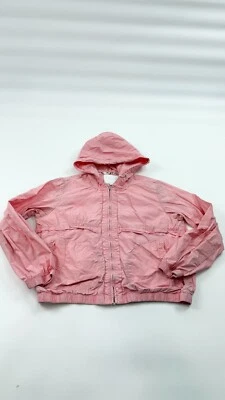 Chaqueta cortavientos Anthropologie para mujer pequeña rosa con capucha completa Ett Twa Foto 1 de 4