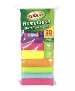 Sabco Home Clean Microfibre Cloths Antibacterial Household Cleaning 30x30cm 20pk - Picture 1 of 3