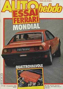 AUTO HEBDO n°336 23/09/1982 FERRARI MONDIAL QUATTROVALVOLE - Imagen 1 de 1
