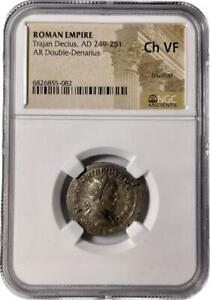 NGC Choice VF Roman Empire Trajan Decius AD 249-251 AR Double Denarius #489