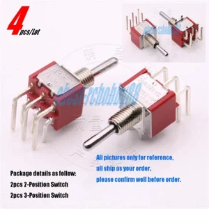 4Pcs DIY 3/2 Position Switch Curved 6-Foot MTS-202-C3-MO-11mm for RC Model Drone - Picture 1 of 6